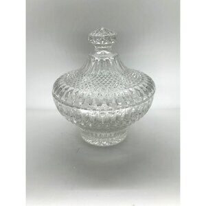 Vintage Candy Dish with Lid Leonard Silver - Empress Lead Crystal Powder Box